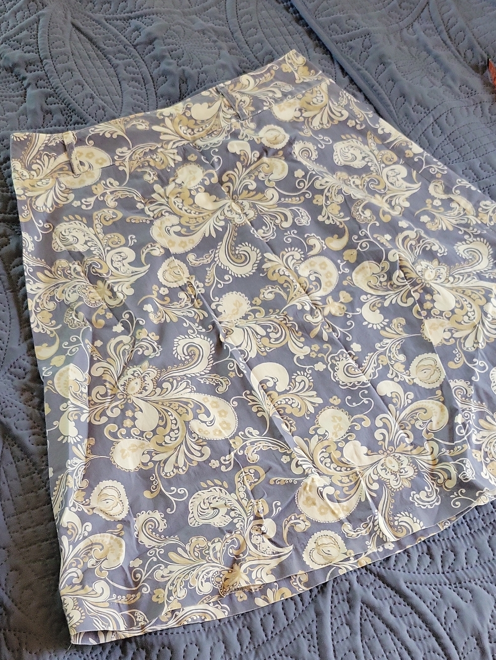 French Country Floral Paisley Lightweight Cotton Skirt